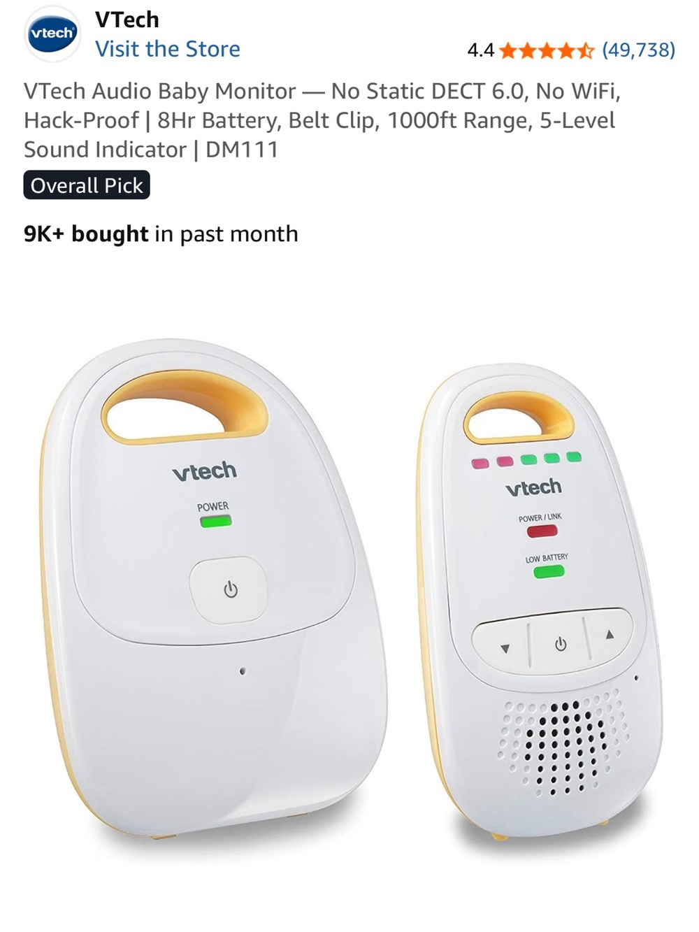Vtech audio only baby monitor